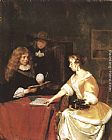 The Flute Concert Paintings - A Concert by Gerard ter Borch
